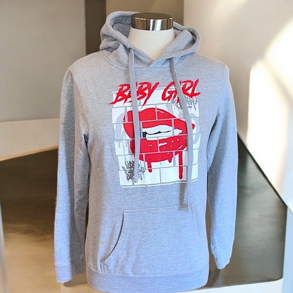 Flying Horse Baby Girl Gray Pullover Sweatshirt Hoodie - Picture 3 of 15